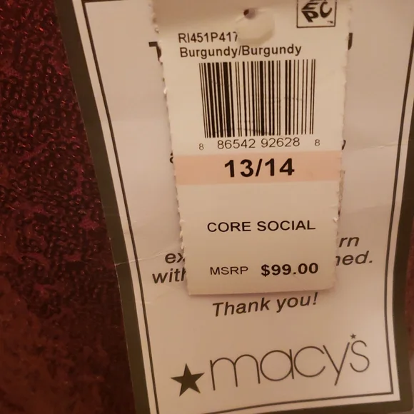 B.DARLIN Women's Red Sequin Sleeveless Gown Dress. - Picture 6 of 7